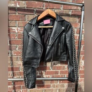 Azalea Wang leather fashion jacket